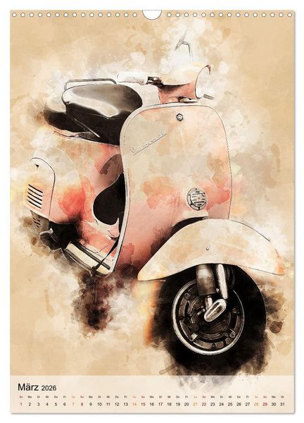 Produktbild: Motorroller - Vespa Galerie (Wandkalender 2026 DIN A3 hoch), CALVENDO Monatskalender