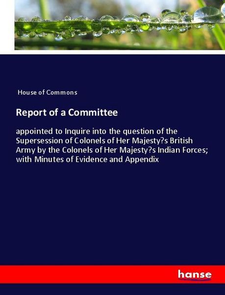 Produktbild: Report of a Committee