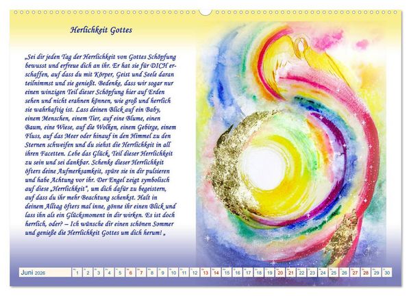 Produktbild: Engelbilder mit Botschaften f&uuml;r die Seele (hochwertiger Premium Wandkalender 2026 DIN A2 quer), Kunstdruck in Hochglanz