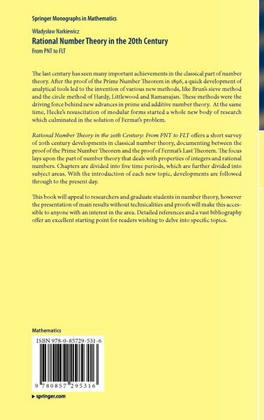 Produktbild: Rational Number Theory in the 20th Century