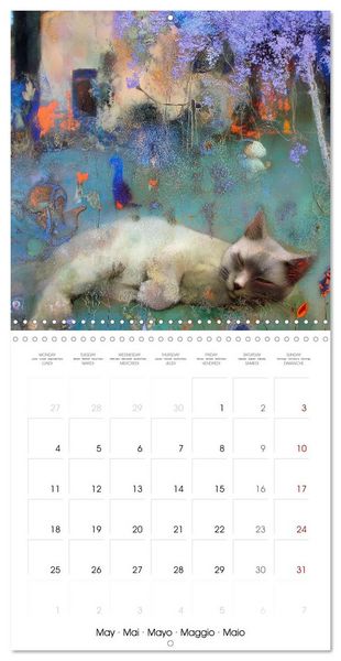 Produktbild: L'ann&eacute;e en bleu-violet (Calendrier mural carr&eacute; 2026 30x30 cm) Calendrier double avec une page pour vos prises de notes