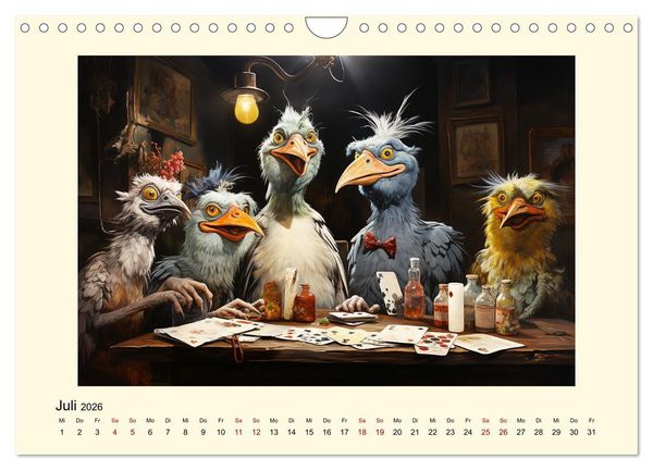 Produktbild: Verr&uuml;ckte H&uuml;hner (Wandkalender 2026 DIN A4 quer), CALVENDO Monatskalender