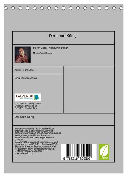 Produktbild: Der neue K&ouml;nig (Tischkalender 2026 DIN A5 hoch), CALVENDO Monatskalender