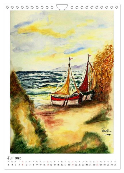 Produktbild: Der Aquarell-Kalender No.2 (Wandkalender 2026 DIN A4 hoch), CALVENDO Monatskalender