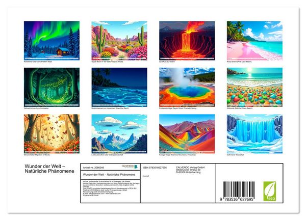 Produktbild: Wunder der Welt &ndash; Nat&uuml;rliche Ph&auml;nomene (Wandkalender 2026 DIN A4 quer), CALVENDO Monatskalender