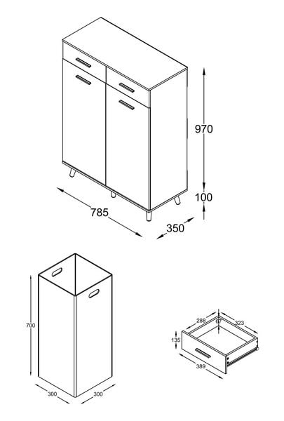 Produktbild: W&auml;scheschrank W&auml;schetruhe W&auml;schebox Landos L