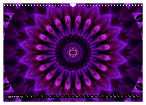 Produktbild: Energie - Mandalas, Spiritualit&auml;t durch die Farbe Lila (Wandkalender 2026 DIN A3 quer), CALVENDO Monatskalender