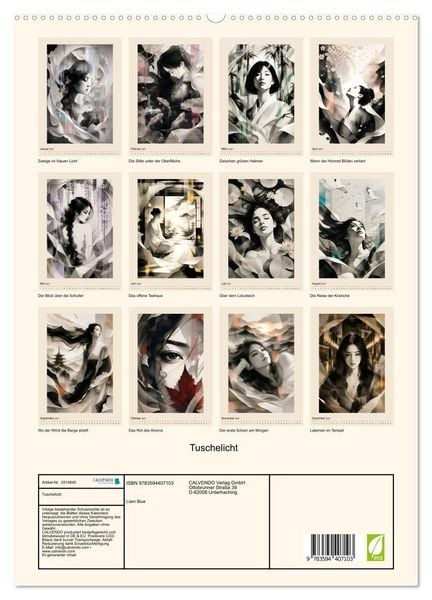 Produktbild: Tuschelicht (hochwertiger Premium Wandkalender 2027 DIN A2 hoch), Kunstdruck in Hochglanz