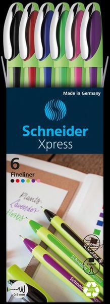 Produktbild: Schneider Fineliner Xpress 08 Etui, 6er Set