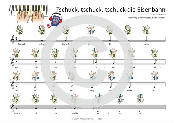 Produktbild: Einfacher!-Geht-Nicht: 34 Kinderlieder BAND 1+2 f&uuml;r Klavier und Keyboard (+Play-Along-Streaming) | LeuWa