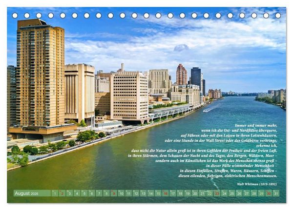 Produktbild: New York Ansichten - Literaturkalender (Tischkalender 2026 DIN A5 quer), CALVENDO Monatskalender