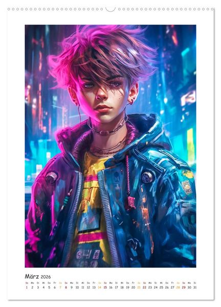 Produktbild: Coole Cyber Boys (hochwertiger Premium Wandkalender 2026 DIN A2 hoch), Kunstdruck in Hochglanz