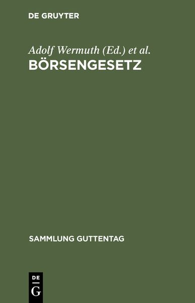 Produktbild: B&ouml;rsengesetz