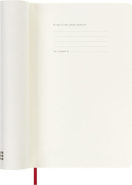 Produktbild: Moleskine 18 Monate Wochen Notizkalender 2026/2027, Large/A5, 1 Wo = 1 Seite, rechts linierte Seite, Weicher Einband, Scharlachrot