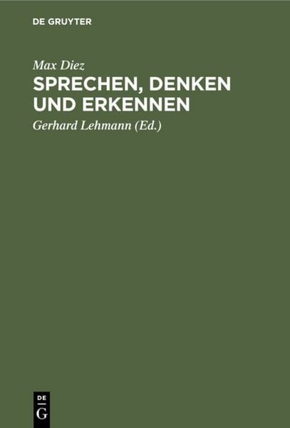 Produktbild: Sprechen, Denken und Erkennen