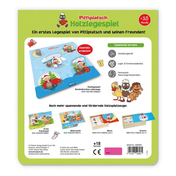 Produktbild: Tr&ouml;tsch Pittiplatsch Holzlegespiel