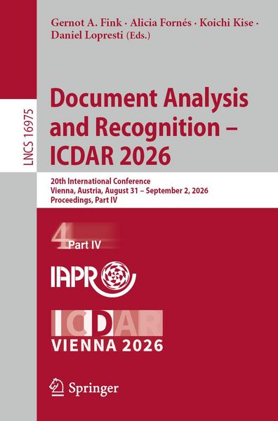 Produktbild: Document Analysis and Recognition - ICDAR 2026