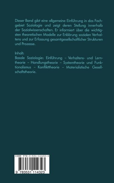 Produktbild: Basale Soziologie: Theoretische Modelle