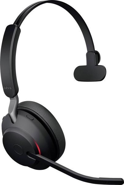 Produktbild: Jabra Evolve2 65 monaural On Ear Headset Bluetooth&reg; Mono Schwarz Lautst&auml;rkeregelung, Batterieladeanzeige, Mikrofon-Stummschaltung Telefon
