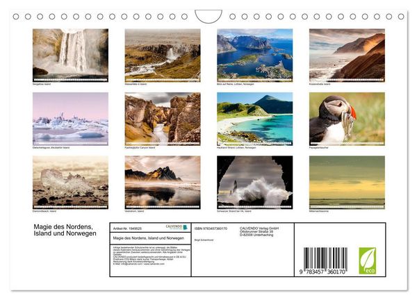 Produktbild: Magie des Nordens, Island und Norwegen (Wandkalender 2026 DIN A4 quer), CALVENDO Monatskalender