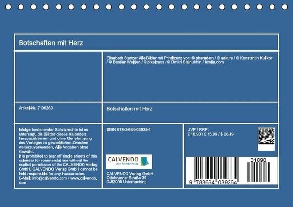 Produktbild: Botschaften mit Herz! (Tischkalender immerw&auml;hrend DIN A5 quer)