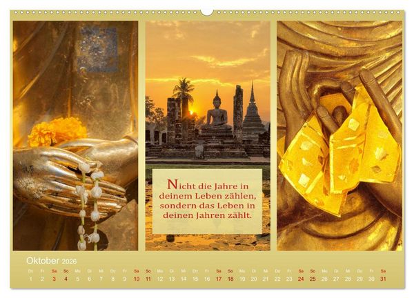 Produktbild: MEDITATION Momente f&uuml;r mich (hochwertiger Premium Wandkalender 2026 DIN A2 quer), Kunstdruck in Hochglanz