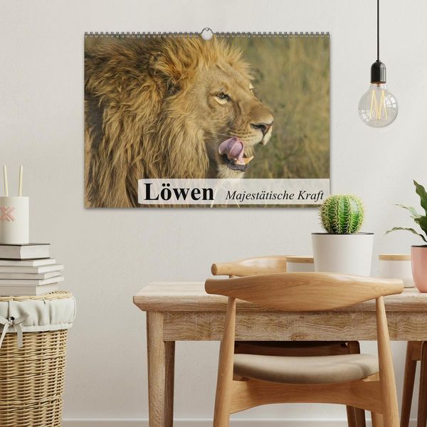 Produktbild: L&ouml;wen. Majest&auml;tische Kraft (Wandkalender 2026 DIN A3 quer), CALVENDO Monatskalender