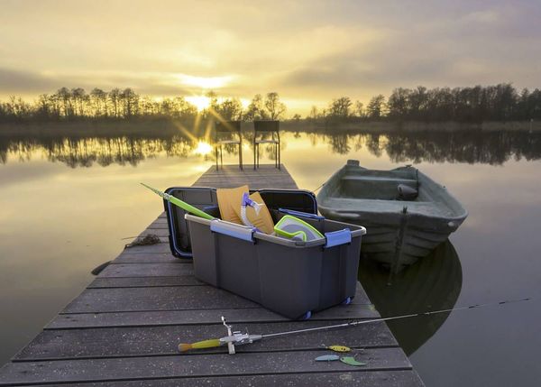 Produktbild: KIS 241507 Aufbewahrungsbox Scubba stapelbar (L x B x H) 780 x 350 x 395 mm Grau-Blau, Schwarz 1 St.