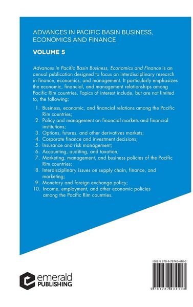 Produktbild: Advances in Pacific Basin Business, Economics and Finance
