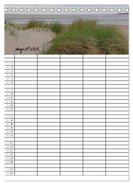 Produktbild: Urlaubsparadies Amrum / Familienplaner (Tischkalender 2026 DIN A5 hoch), CALVENDO Monatskalender