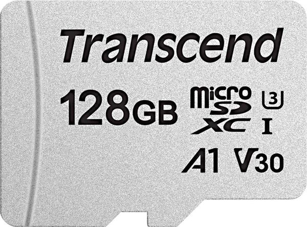 Transcend Premium 300S microSDXC-Karte 128 GB Class 10, UHS-I, UHS-Class 3, v30 Video Speed Class, A1 Application Perfor