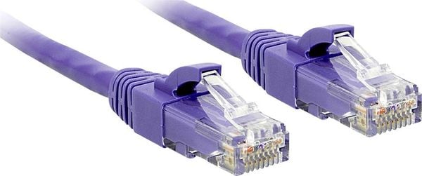 Produktbild: LINDY 48126 RJ45 Patchkabel CAT 6 U/UTP 7.50m Violett mit Rastnasenschutz 1St.
