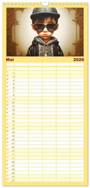 Produktbild: Familienplaner 2026 - Hip Hop Kids. Ein Jahr voller Style und Groove mit 5 Spalten (Wandkalender, 21 x 45 cm) CALVENDO