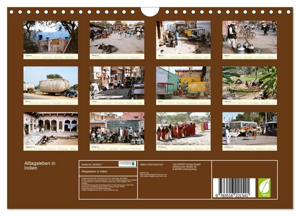 Produktbild: Alltagsleben in Indien (Wandkalender 2026 DIN A4 quer), CALVENDO Monatskalender