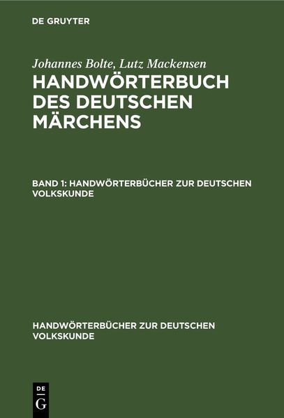 Produktbild: Handw&ouml;rterbuch des deutschen M&auml;rchens. Band 1