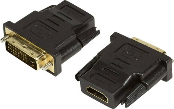 LogiLink AH0001 HDMI / DVI Adapter [1x HDMI-Buchse - 1x DVI-Stecker 24+1pol.] Schwarz