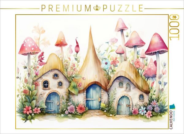 CALVENDO Puzzle Bunte Feenbehausungen | 1000 Teile Lege-Größe 64x48cm Foto-Puzzle für glückliche Stunden