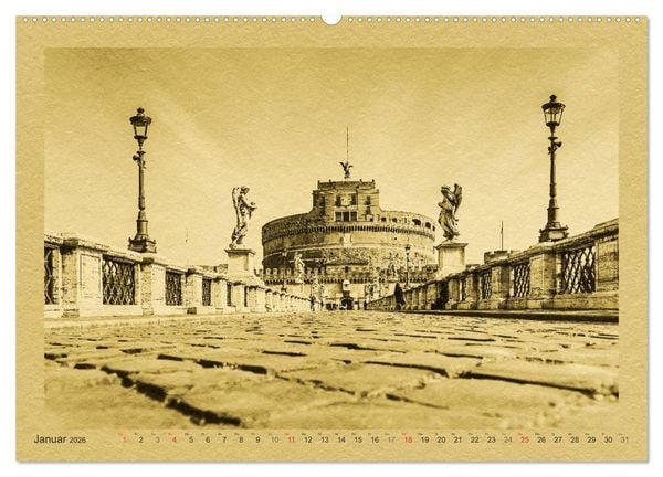 Produktbild: Rom-Ein Kalender im Zeitungsstil (hochwertiger Premium Wandkalender 2026 DIN A2 quer), Kunstdruck in Hochglanz