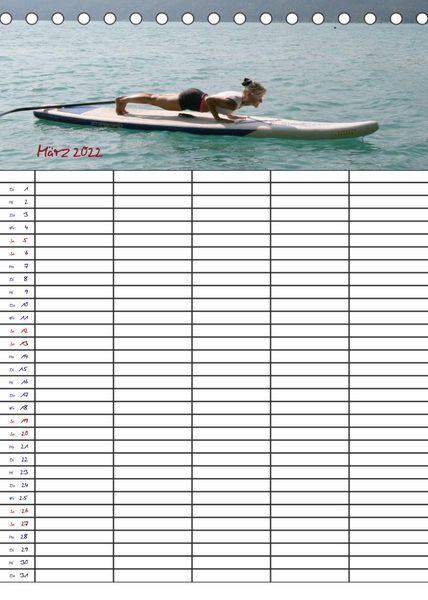 Produktbild: Faszination Yoga - SUP (Familienplaner 5 spaltig) (Tischkalender 2022 DIN A5 hoch)