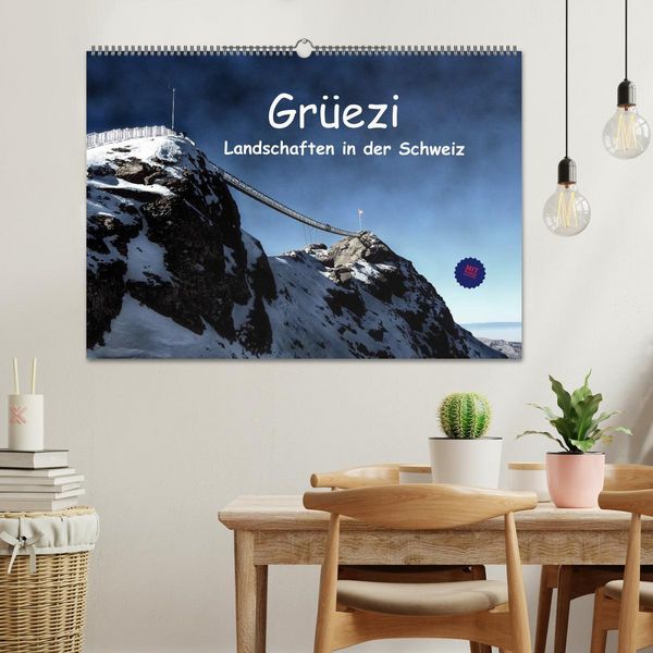 Produktbild: Gr&uuml;ezi . Landschaften in der Schweiz Planer (Wandkalender 2026 DIN A2 quer), CALVENDO Monatskalender