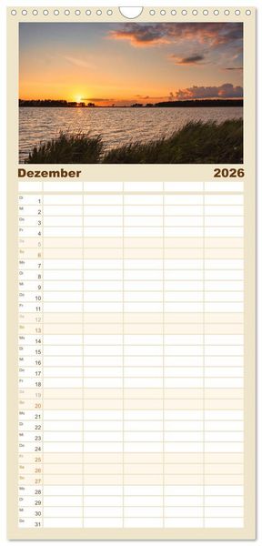 Produktbild: Familienplaner 2026 - Vorpommern mit R&uuml;gen mit 5 Spalten (Wandkalender, 21 x 45 cm) CALVENDO