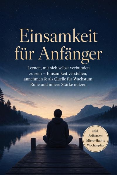 Produktbild: Einsamkeit f&uuml;r Anf&auml;nger: Lernen, mit sich selbst verbunden zu sein - Einsamkeit verstehen, annehmen & als Quelle f&uuml;r Wachstum, Ruhe und innere St&auml;rke