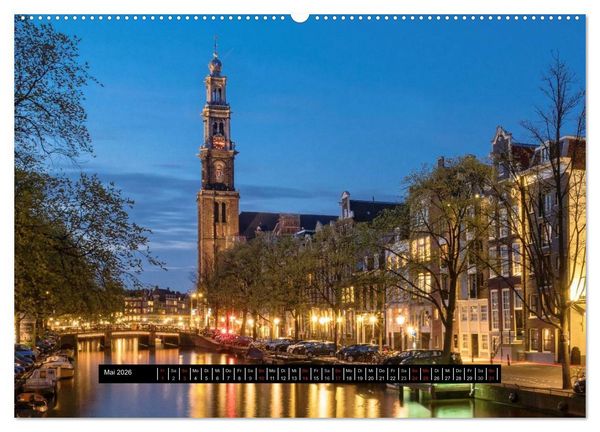 Produktbild: Amsterdam - Impressionen aus dem Grachtengordel (hochwertiger Premium Wandkalender 2026 DIN A2 quer), Kunstdruck in Hochglanz