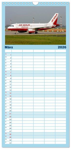 Produktbild: Familienplaner 2026 - In Memoriam Air Berlin mit 5 Spalten (Wandkalender, 21 x 45 cm) CALVENDO