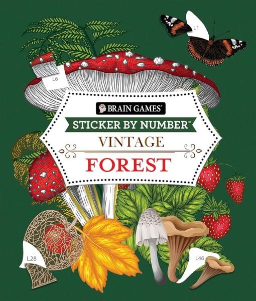 Produktbild: Brain Games - Sticker by Number - Vintage: Forest (28 Images to Sticker)