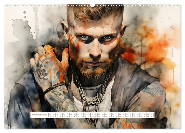 Produktbild: Tattoo trifft Kunst (Wandkalender 2026 DIN A2 quer), CALVENDO Monatskalender