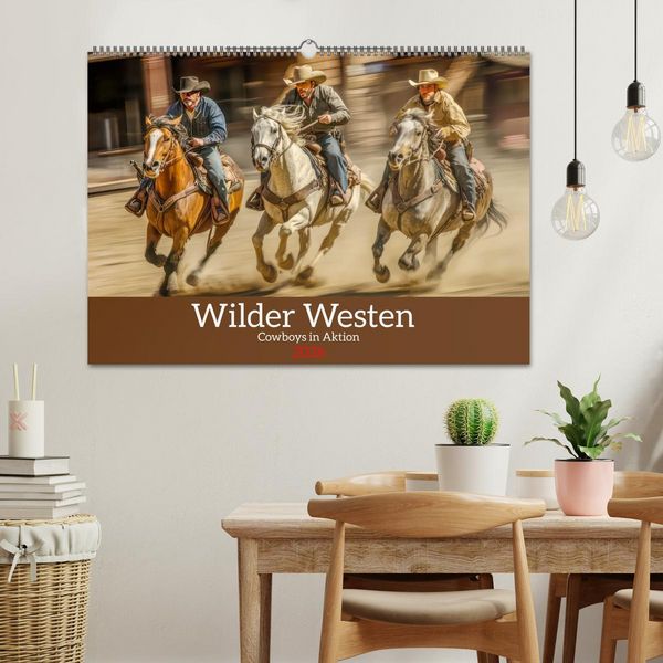 Produktbild: Wilder Westen - Cowboys in Aktion (Wandkalender 2026 DIN A2 quer), CALVENDO Monatskalender