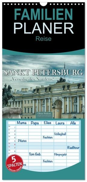 Produktbild: Familienplaner 2027 - Sankt Petersburg - "Venedig des Nordens" mit 5 Spalten (Wandkalender, 21 x 45 cm) CALVENDO
