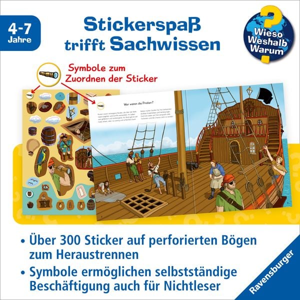 Produktbild: Wieso? Weshalb? Warum? Stickerheft - Piraten