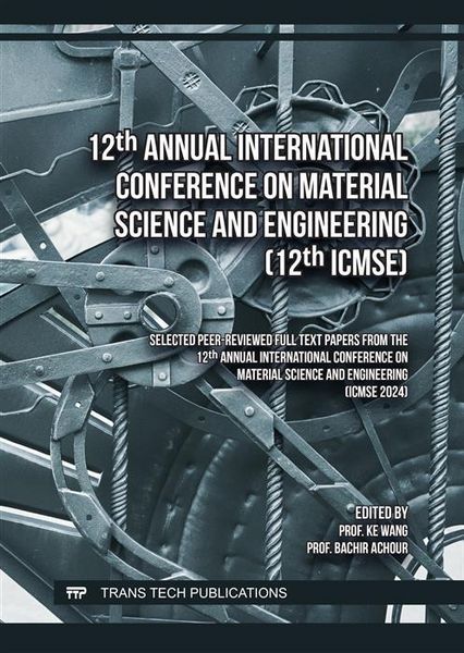 Produktbild: 12th Annual International Conference on Material Science and Engineering (12th ICMSE)